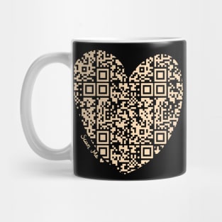 Pastel Orange Rick Astley Rickroll QR Code Heart Art Mug